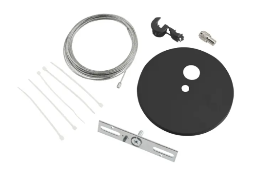 Keystone KT-LALED-5CC-1-F-KIT-B 5" Circular Canopy Cover Feed Kit, J-Box Mount, Black