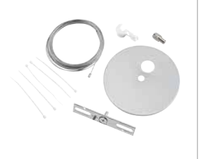 Keystone KT-LALED-5CC-1-F-KIT-S 5" Circular Canopy Feed-Through Kit with 15ft Aircraft Cable - Junction Box Mount - Silver Finish