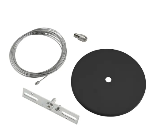 Keystone KT-LALED-5CC-1-NF-KIT-B 5" Circular Canopy Cover Non-Feed Kit - J-Box / Stud Mount - Black