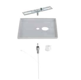 Keystone KT-LALED-5SC-1-F-KIT-S 5" Square Canopy Feed-Through Kit with 15ft Aircraft Cable - Junction Box Mount - Silver Finish