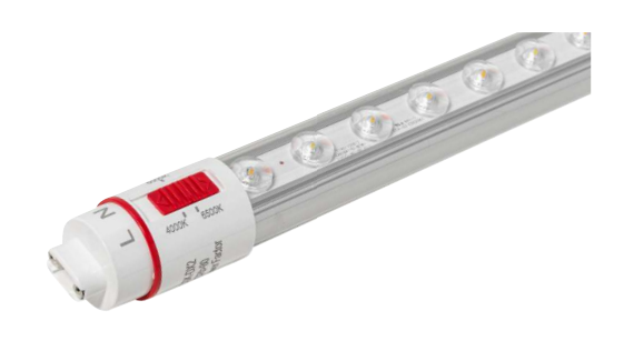 Keystone KT-LED14T8-64P1SO-8CSK-DX2 64in 14W LED Sign Tube, Single Sided, Clear Optical Lens, Color Select (3CCT-4000/5000/6500K), Double & Single Ended, Rotatable R17d End Caps, 120-277V Input