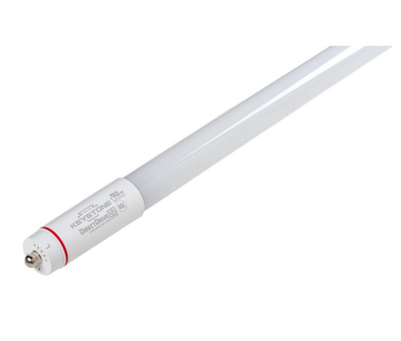 Keystone KT-LED25T8-96G-850-D2 25W LED T8 Lamp, 8ft long, Glass Construction, Single Pin Base, 5000K, 120-277V Input, Internal Driver, Direct Drive