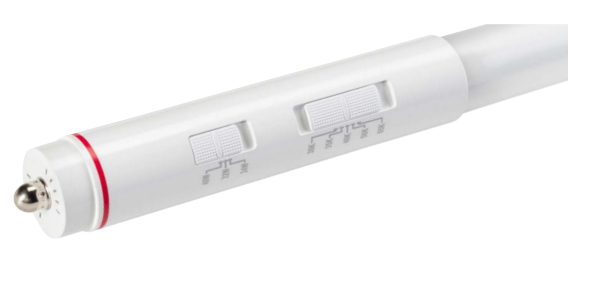 Keystone KT-LED40PST8-96G-8CSJ-D2 40W LED T8 Lamp, 8ft Long, Glass Construction, 5CCT Selectable (30/35/40/50/6500K), 3 Power Level Select (40/32/24W), 120-277V Input, Single Pin Base (FA8) and HO Base Adapters (R17d), 1 Clamp