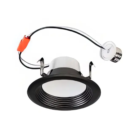 Keystone KT-LED8RD-4CB-9CSF-DIM-B LED Residential Retrofit - 4" Round - CCT Selectable - 8W - TRIAC Dimming - E26 Adapter Included - Baffled - 120V - Black