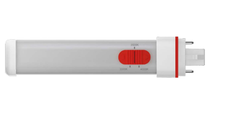 Keystone KT-LED94P-H-8CSE-S 9W 4-pin Compact LED Lamp, Horizontal Orientation, Ballast Compatible, G24q Base, 3000/3500/4000K Color Select