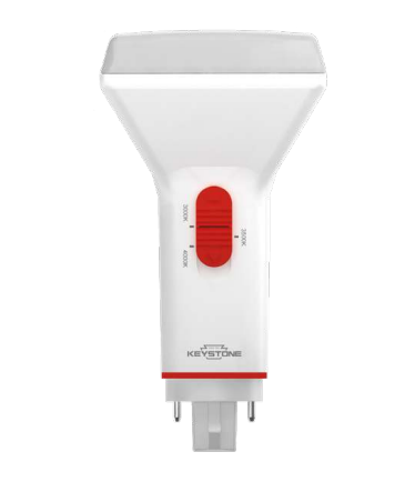 Keystone KT-LED94P-V-8CSE-S 9W 4-pin Compact LED Lamp, Vertical Orientation, Ballast Compatible, G24q Base, 3000/3500/4000K Color Select