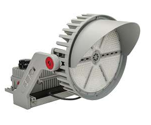 Keystone KT-SLFLED750HV-M1-30-YM-750-VDIM 750W LED Sports Light Flood, 5000K, 70 CRI, 30° Beam Angle, 208-480V Input, 0-10V Dimmable, Yoke Mount and Glare Shield Included, Series 1 Medium Housing, Gray. Fully Assembled
