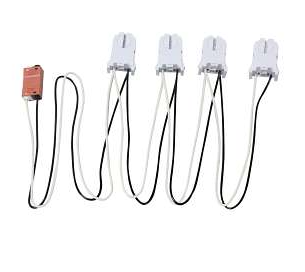 Keystone KT-SOCKET-T8-U-S-1-W Wiring Harness for LED Tubes, (1) Pre-Wired Short, Non-Shunted Sockets with Power Disconnect
