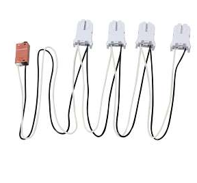 Keystone KT-SOCKET-T8-U-S-2-W Wiring Harness for LED Tubes, (2) Pre-Wired Short, Non-Shunted Sockets with Power Disconnect