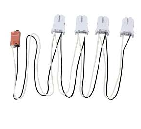 Keystone KT-SOCKET-T8-U-T-1-W Wiring Harness for LED tubes. (1) Pre-Wired Tall, Non-Shunted Socket with Power Disconnect.