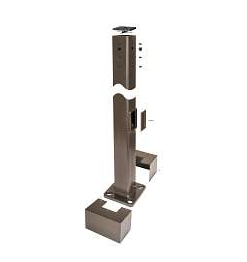 Keystone KT-SP-4SQ-25-11G-UNV 4in Square Steel Pole | 25ft | 11GA | Universal Drill Pattern on All 4 Sides | Includes pole, pole cap, base plate cover, hand hole cover, and plugs for the universal drill pattern