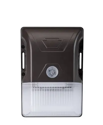 Keystone KT-WPLED20-S1-8CSB-VDIM /TAA 20W LED Wall Pack feat Color Select, Small/Entryway Style Housing, Series 1 with built in photocell. 120-277V Input, 3000K/4000K/5000K. Standard Bronze Housing. Dimmable. TAA compliant