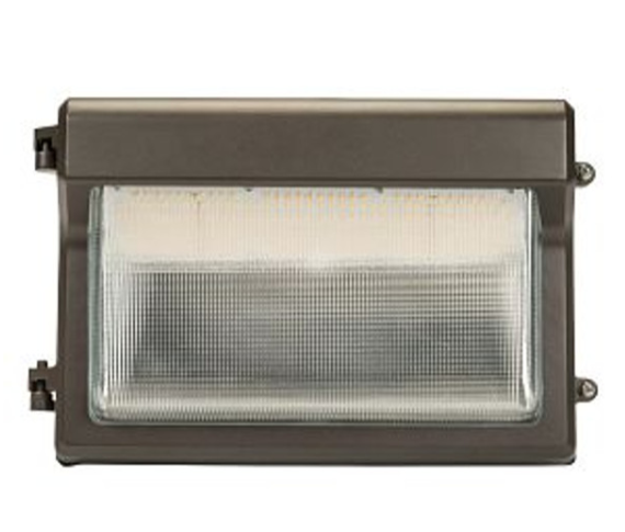 Keystone KT-WPLED55PS-M4-8CSB-VDIM /TAA 55W LED Slim Open Face Wall Pack, Power Select 55/45/35W, Color Select 30/40/50K, 120-277V Input, 0-10V Dimmable, Photocell, Bronze Housing. TAA compliant