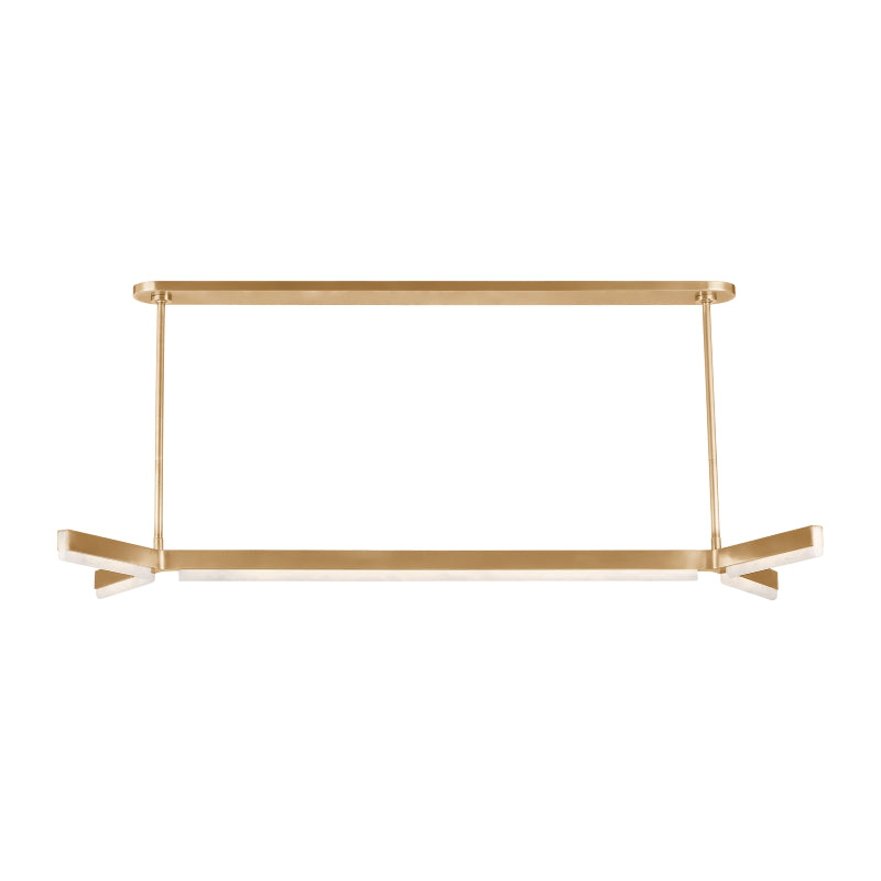 Visual Comfort Architectural KWLS70827HABALB Modern Kelly Wearstler Linea Linear Chandelier Ceiling Light in Hand-Rubbed Antique Brass