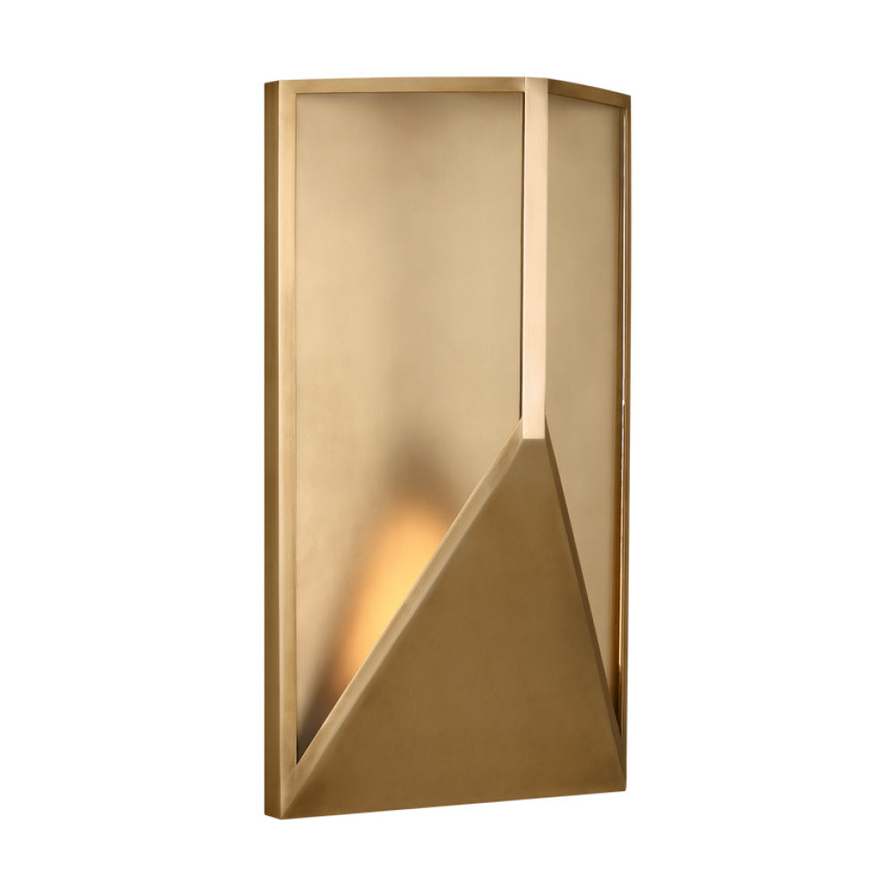 Visual Comfort Architectural KWOWS69327HABCG Kelly Wearstler Punto 10.3", 11.5W Hand Rubbed Antique Brass LED Outdoor Wall Lantern 2700K Integrated LED