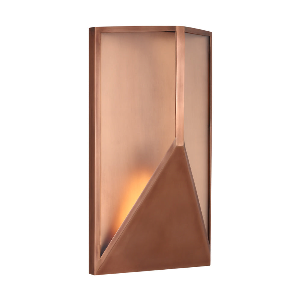 Visual Comfort Architectural KWOWS69227NCCG Kelly Wearstler Punto 16.2", 12W Natural Copper LED Outdoor Wall Lantern 2700K Integrated LED