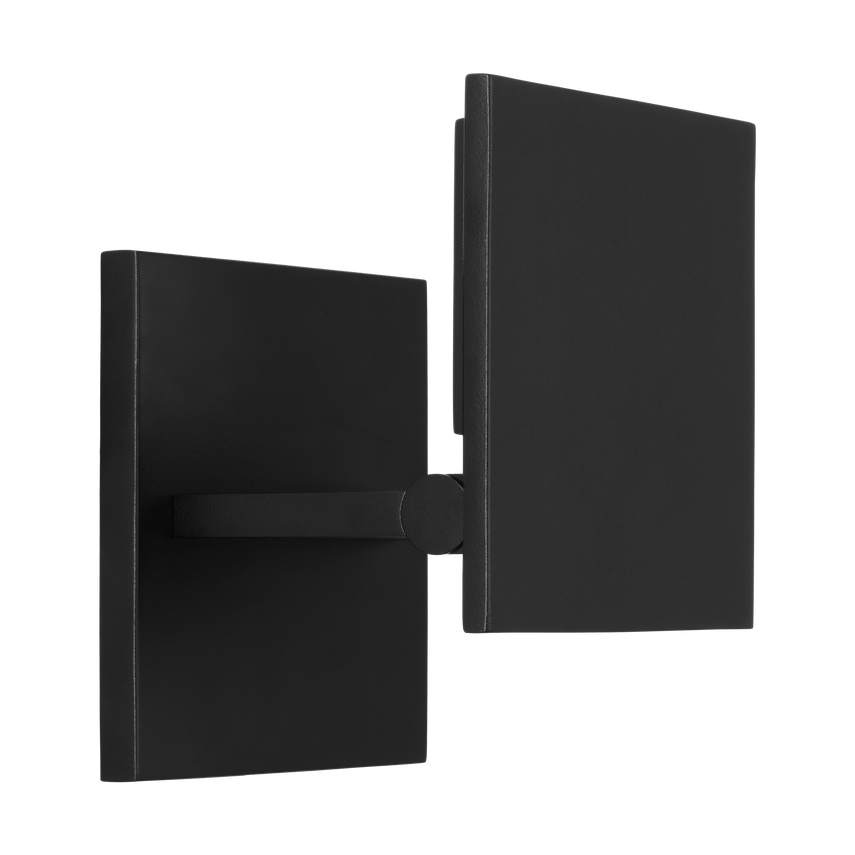 Visual Comfort Architectural KWOWS72127OB Modern Angolo 5.8" Outdoor Wall Sconce light - CCT: 2700K - Finish: Black