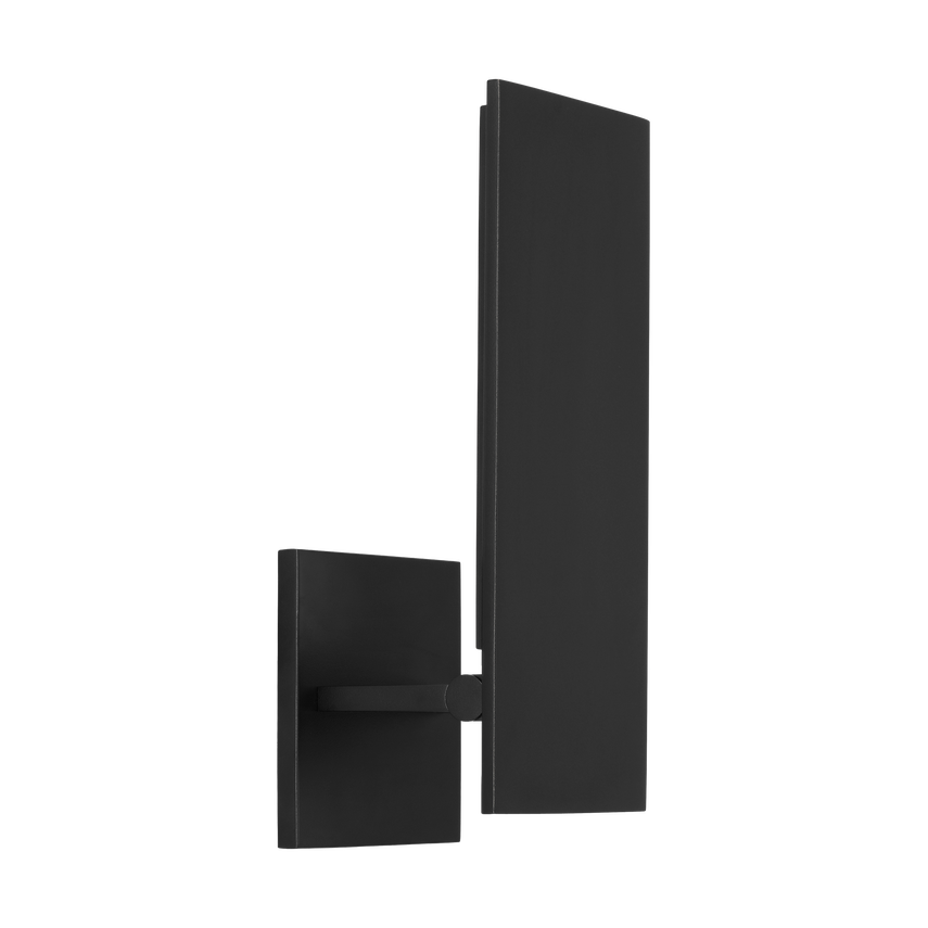 Visual Comfort Architectural KWOWS72227OB Modern Angolo 11.3" Outdoor Wall Sconce light - CCT: 2700K - Finish: Black