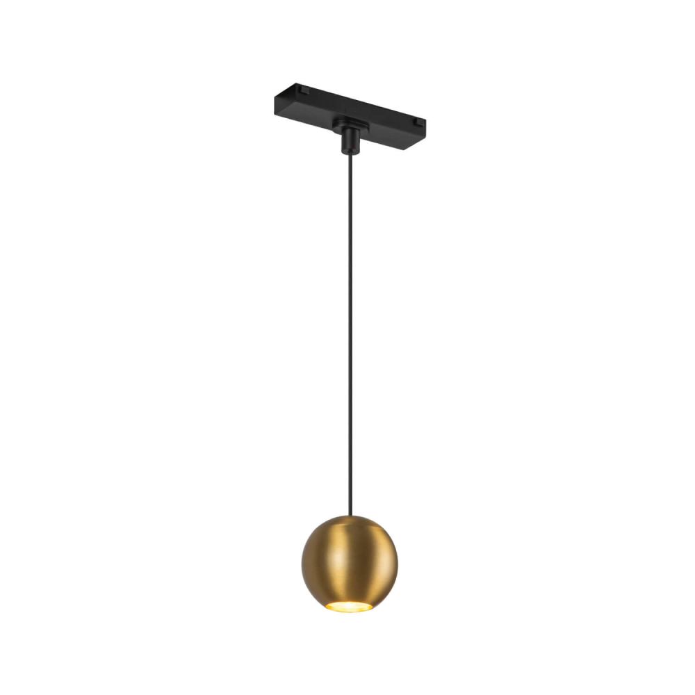 Kuzco Lighting TRP26903-BG Faria 3 inch LED Track Pendant in Brushed Gold with Clear Acrylic Lens, Color Temperature 3000K, Wattage 8W