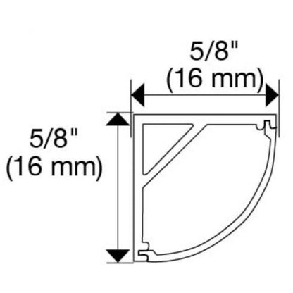 Task Lighting L-003-CL-90 90" 003 Series Angled Aluminum Profile, Clear Lens