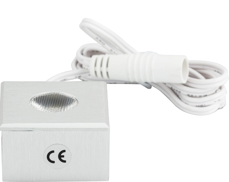 Task Lighting L-MS-CL-1BA-50 105 Lumen Brushed Aluminum Mini Square Puck Light, CCT 5000K Daylight White