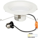 Task Lighting L-RC6-FR9-40 6 Inch LED Trim for Recessed Can, CCT 4000K Cool White