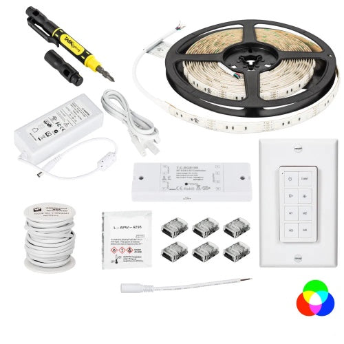 Task Lighting L-RGBK1Z1A-16 LED Strip Light Kit - 16FT Reel - RGB Tunable - 1 Zone - 1 Area - 3.6W / FT - 12V