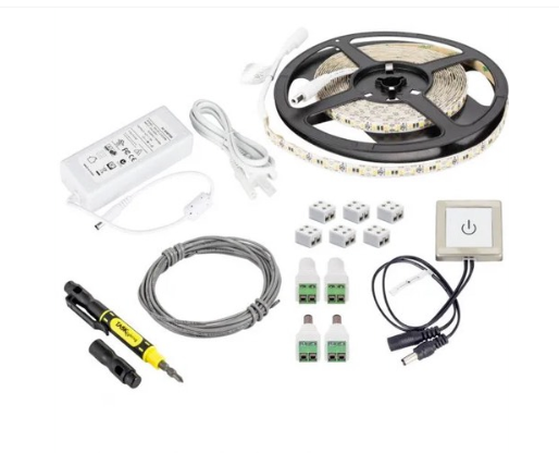 Task Lighting L-VTDK-16-50 16' Vivid Tape Light Kit - Touch Dimmer Switch - 1 Zone - 1 Area - 5000K - 2.8W / FT - 225 Lumens / FT - 12V
