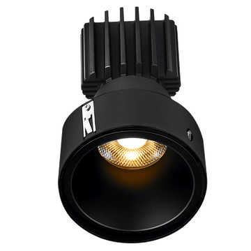 Lotus LED Lights L3F-RDF-BK-RC20-5C95 Tangra 3" Gimbal Round Recessed Invisible Flangeless Black Trim, Reflector with Clear Glass, Beam Angle 20°, Color Temperature DTW 30K to 18K, CRI95