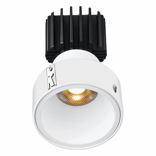 Lotus LED Lights L3F-RDF-WH-RS20-5C98 Tangra 3" Round Deep Regressed Fixed Downlight – 5CCT Selectable (2700K–5000K), 20° Beam, White Trim, Semi-Frosted Glass Reflector, CRI98