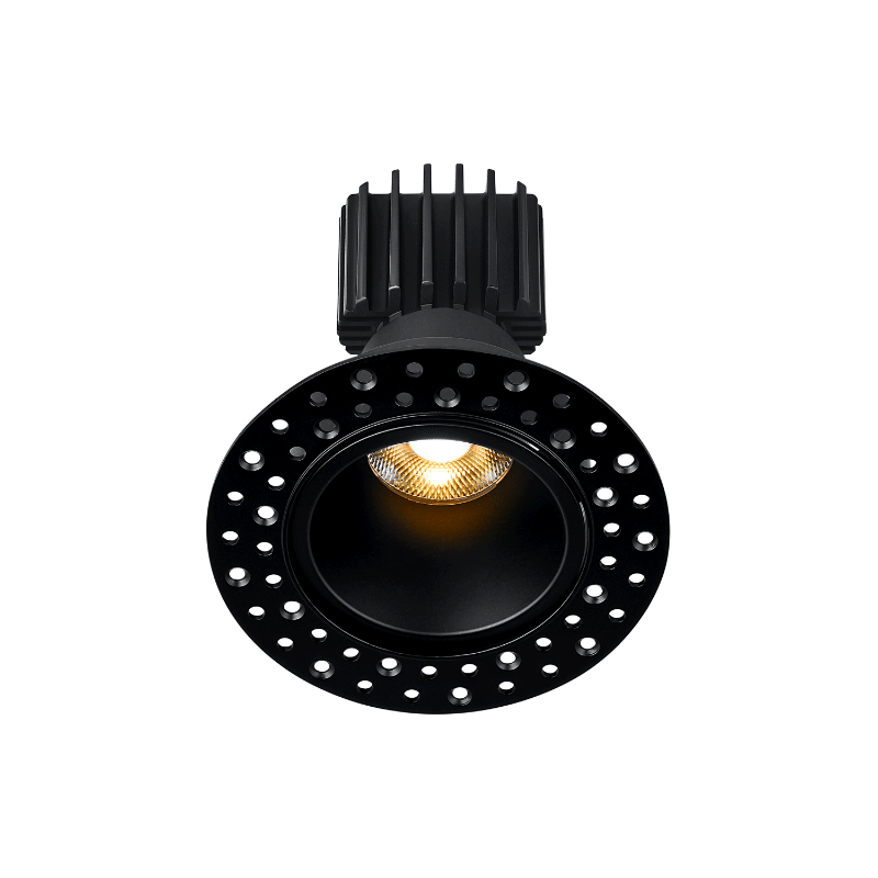 Lotus LED Lights L3F-RDI-BK Trim for Tangra 3" Fixed Round Deep Invisible - Finish: Black