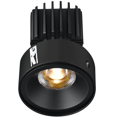 Lotus LED Lights L3F-RRF-BK-RF50-4C90 Tangra 3 Inch Fixed Round Recessed Invisible Flangeless Black Trim Reflector Frosted glass 50° 4CCT+DTW 35K to 27K CRI90