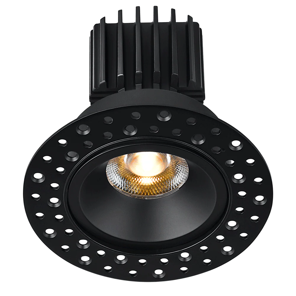 Lotus LED Lights L3F-RRI-BK-RF60-4C90 Tangra 3" Fixed Round Recessed Invisible Trim With Reflector Frosted Glass - Beam Angle: 60°- Finish: Black