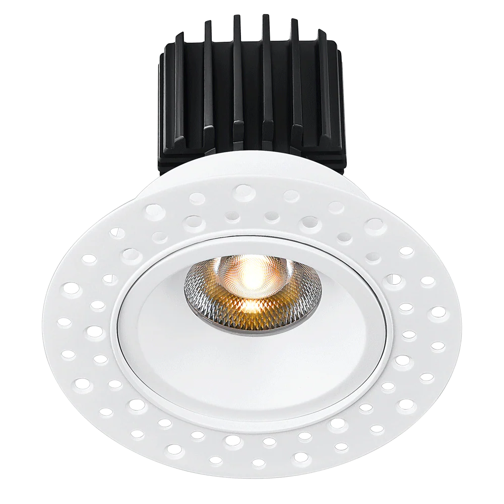 Lotus LED Lights L3F-RRI-WH-RF60-4C90 Tangra 3" Fixed Round Recessed Invisible Trim With Reflector Frosted Glass - Beam Angle: 60°- Finish: White