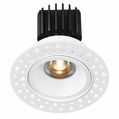 Lotus LED Lights L3F-RRI-WH-RC36-5C95 Tangra 3" Fixed Round Recessed Invisible White Trim Lens  – 36° Beam – 5CCT – White Trim – Clear Glass Reflector – CRI 95
