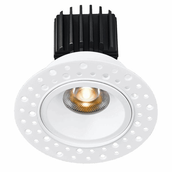 Lotus LED Lights L3F-RRI-WH-RC20-5C95 Tangra 3" Fixed Round Recessed Invisible White Trim Lens  – 20° Beam – 5CCT – White Trim – Clear Glass Reflector – CRI 95