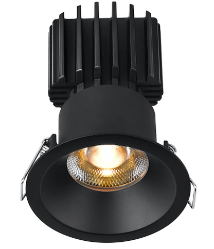 Lotus LED Lights L3F-RRT-BK-LB50-3K95 3" Tangra LED Fixed Round Recessed Thin Trim – 50° Beam – 3000K – Black Trim – Black Lens Reflector – CRI 95