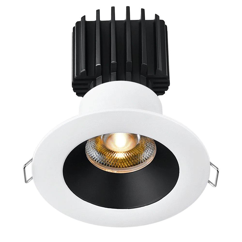 Lotus LED Lights L3F-RRW-WB-LB36-5C98 3" Fixed Round Recessed Wide Trim - Beam Angle: 36° - Color Temperature: 5CCT Selectable - Black Lens -  Finish: White And Black