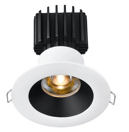 Lotus LED Lights L3F-RRW-WB-RC24-5C95 3" Tangra LED Fixed Round Recessed Wide Trim, Reflector w/ Clear Glass, Multi-Color Temperature, Beam Angle 24°, White/Black Finish