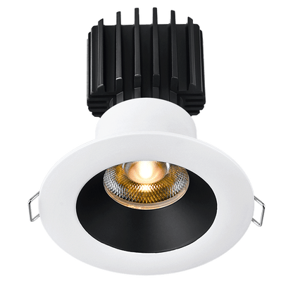 Lotus LED Lights L3F-RDW-WB-LB24-3K98 Tangra 3″ Round Flush Downlight – CCT 3000K – 24° Beam – White/Black Duo Trim – Black Lens Reflector – CRI 98