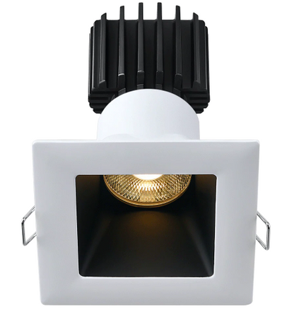 Lotus LED Lights L3F-SDW-WB-RF50-3K98 Tangra 3″ Square/Surface Downlight – 50° Beam – 3000K – White Black Trim – Frosted Glass Reflector – CRI 98