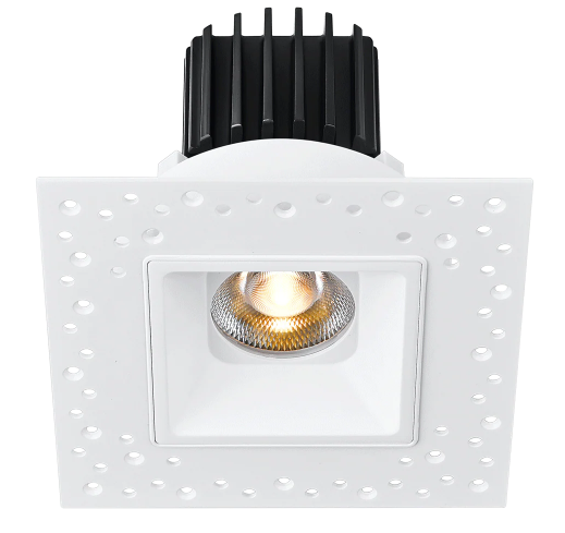 Lotus LED Lights L3F-SRI-WH-LW36-5C98 Tangra 3" Fixed Square Recessed Invisible White Trim, Lens White, Beam Angle 36°, Multi-Color Temperature, CRI98