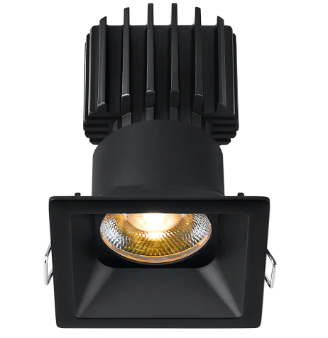Lotus LED Lights L3F-SRT-BK-RS20-4C90 Tangra 3" Square Recessed Trim Downlight – 4CCT + Dim-to-Warm (2700K–4000K), 20° Beam, Black Trim, Semi-Frosted Glass Reflector, CRI90