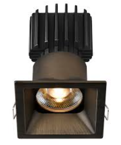 Lotus LED Lights L3F-SRT-BR-RC20-5C95 Tangra 3" Square Recessed Trim Downlight – 5CCT Selectable (2700K–5000K), 20° Beam, Bronze Trim, Clear Lens Reflector, CRI95