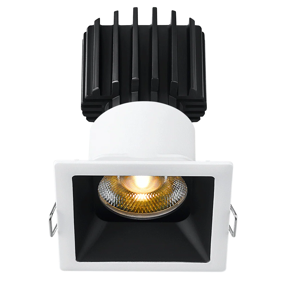 Lotus LED Lights L3F-SRT-WB-RF60-3K98 Tangra 3" Fixed Square Recessed Duo Trim Downlight - Color Temperature: 3000K - Finish: Black And White