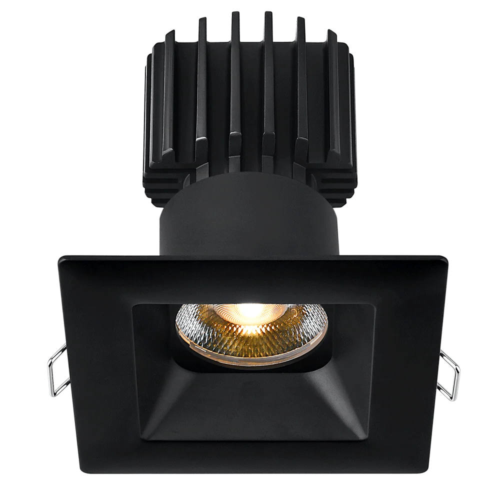 Lotus LED Lights L3F-SRW-BK-RF60-5C95 3" Tangra Fixed Square Recessed Wide Trim With Reflector Frosted Glass - Beam Angle: 60° -  Finish: Black
