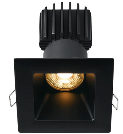 Lotus LED Lights L3F-SRW-BK-RC36-1895 Tangra 3" Square Recessed Wide Trim Downlight – Dim-to-Warm (3000K–1800K), 36° Beam, Black Trim, Clear Glass Reflector, CRI95