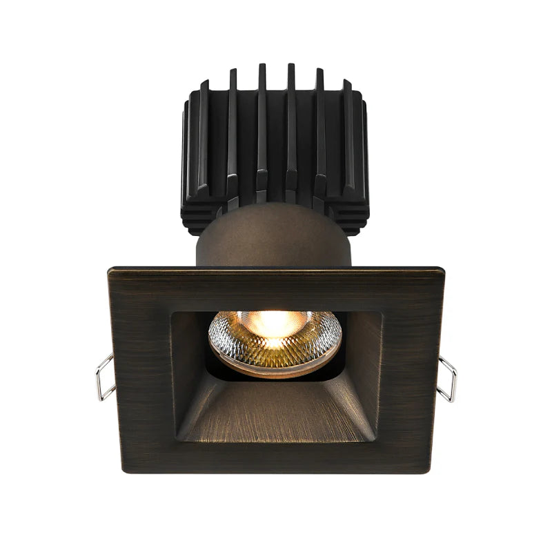 Lotus LED Lights L3F-SRW-BR-LB24-4C90 Tangra 3" Square Recessed LED 11W/15W 4CCT Dim to Warm 24° Oil Rubbed Bronze Trim, Black Lens