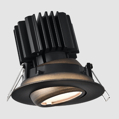 Lotus LED Lights L3G-RFW-BR-RS36-3K95 Tangra 3″ Gimbal Round Flat Wide, Bronze Trim Reflector Semi-Frosted Glass, Beam Angle 36°, Color Temperature 3000K, CRI95