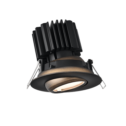 Lotus LED Lights L3G-RFW-BR-LB24-5C98 Tangra 3" Gimbal Round Flat Wide Trim - 5CCT -  24° Beam - Oil Rubbed Bronze Trim W/ Lens Black - CRI98